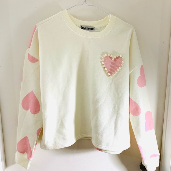 luxfleece Tops - Luxfleece top with hearts